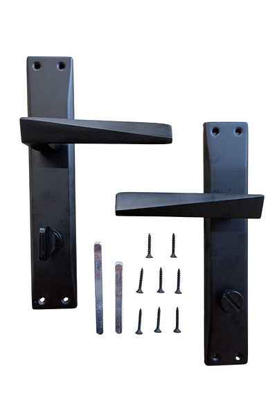 KAİZEN Right Handed Pyramid Black Mirrored Door Handle - Wc-Bathroom