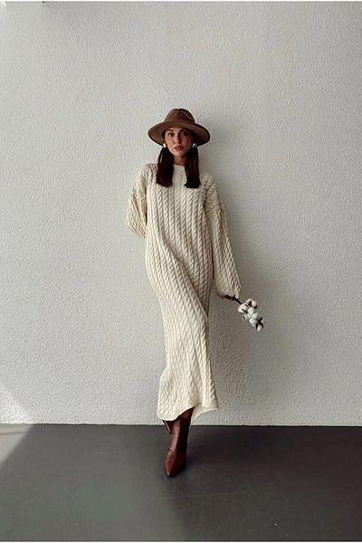 Askı Nişantaşı Knitwear Hair Knit Long Dress