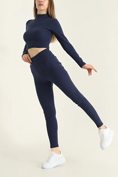 Mossta Синій комплект з лосинами та шардоном