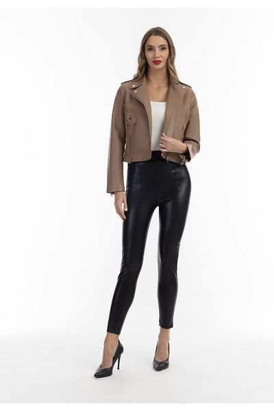 Faina Bikerjacke Aus Kunstleder