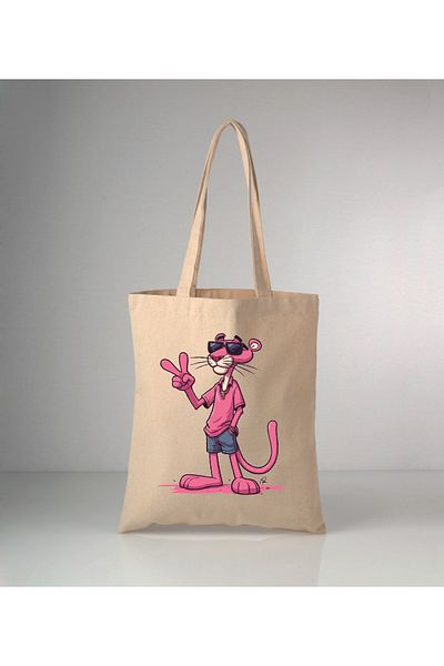 GİFTORA Panther Printed Raw Cloth Shoulder Bag