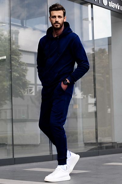 BayBayan Ανδρικό φούτερ Jogger Σετ αθλητική φόρμα με ελαστικά πόδια