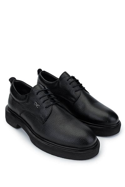Tamer Tanca Men's Genuine Leather Black Floater Casual Shoes