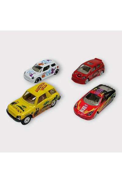 Sunman مجموعة سيارات معدنية مكونة من 4 قطع من Maxx Wheels - سيارات المدينة