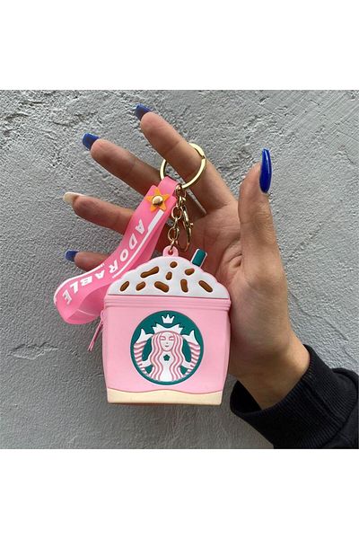 Köstebek Πορτοφόλι κερμάτων από σιλικόνη Pink Starbucks Adorable