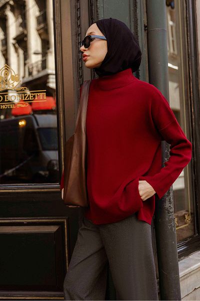 Touché Privé VERTICAL COLLAR BASIC KNITWEAR SWEATER