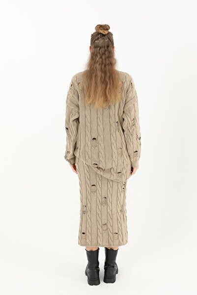 Soul Трикотажна спідниця Uzun Etek - 32030ETK - Беж