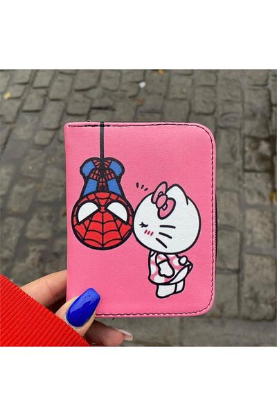 Köstebek Κοντό πορτοφόλι Pink Hello Kitty And Spider-Man Kiss