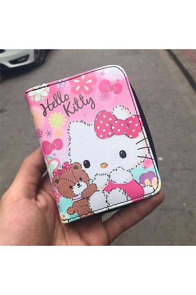 Köstebek Pink Hello Kitty - Κοντό πορτοφόλι Teddy Hug
