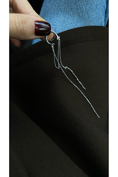GÜLŞAH SEZER İnce zincirli kıkırdak küpesi earcuff gümüş küpe