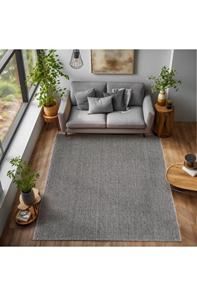 Yumuşak Bukleli Sisal Jüt Salon Oturma Odası Gri Renkli Halı