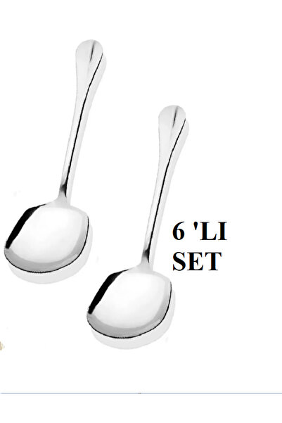Hilamingo Home 6 'lı Servis Kaşığı Paslanmaz Çelik Salata Pasta Kaşığı