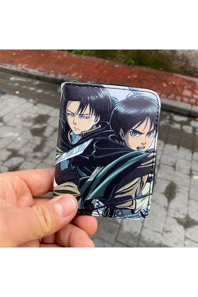 Köstebek Attack on Titan:Shingeki No Kyojin Eren&Levi Short Wallet