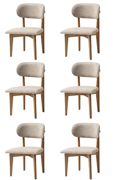 Sweet Home Masa Sandalye Nergis Sandalye Ahşap Gürgen 6 Li Set Cafe,Restauran...