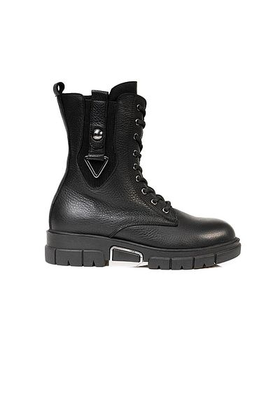 Greyder 72057 Γυναικείες Μαύρες Γνήσιες Δερμάτινες Μπότες Στρατιωτικές