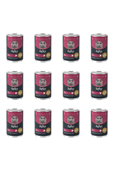 Reflex Plus Jöle İçinde Et Parçacıklı Kuzu Etli Yetişkin Kedi Konservesi 400 ...