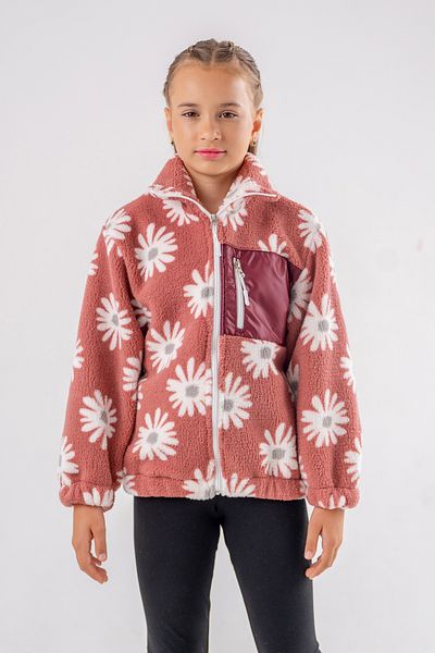 Eray Kids Cardigan with Fleece Flowers