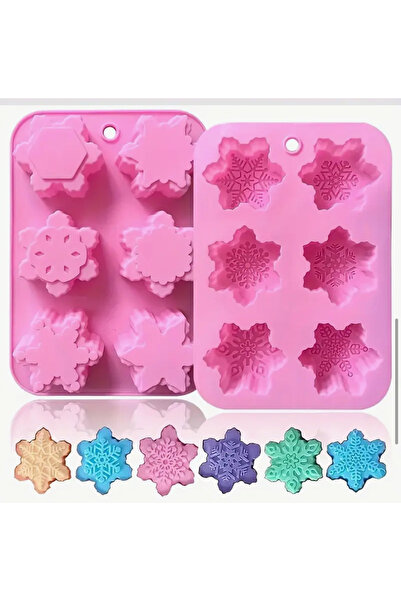 Şenhomee Silikon Epoksi Kar Tanesi Yılbaşı Desenli Sabun Çikolata Kek Pasta Mum kalıbı