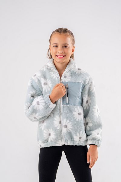 Eray Kids Cardigan with Fleece Flowers