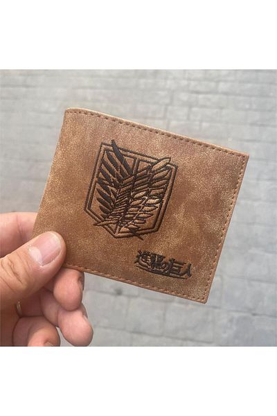 Köstebek Ανδρικό πορτοφόλι Suede Attack On Titan Tan