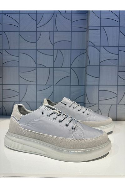 Anıl Ayakkabı Nk Leon Men's Ice Grey Parachute Fabric Memory Foam Sole Casual Walking Shoes