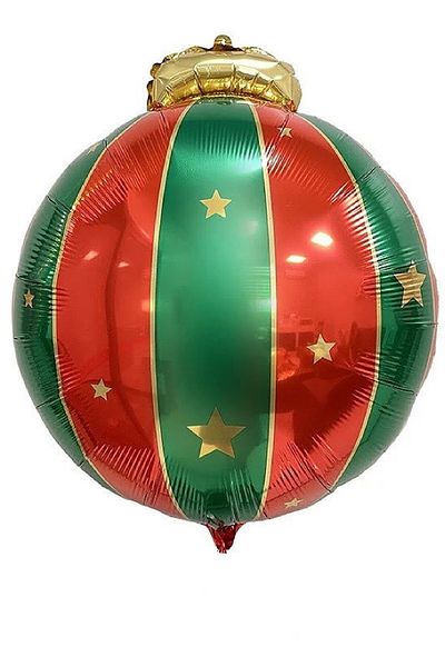 Bkmc New Year Concept Red Green Colorful Decor Ornament Christmas Ball Foil Balloon