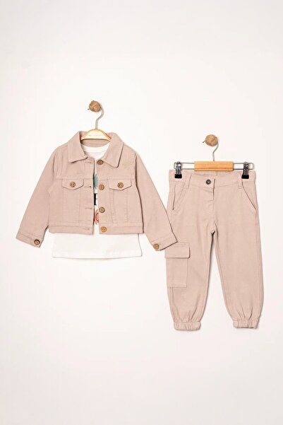 Minigimin Cicileri Дівчачий міні-комбінезон з кишенями та курткою - світло-ро...