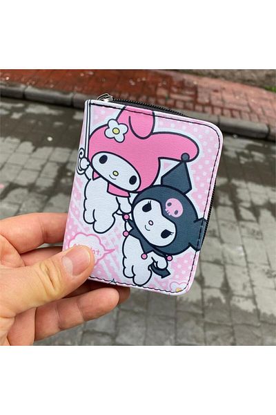 Köstebek Anime Fantasy Magic Melody - Kuromi Pink Short Wallet