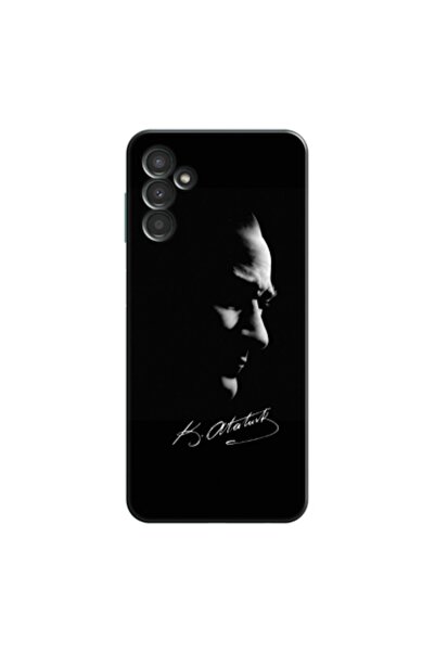 Zebana Samsung Galaxy A25 5G Uyumlu Kılıf Mustafa Kemal Atatürk Black Silikon...