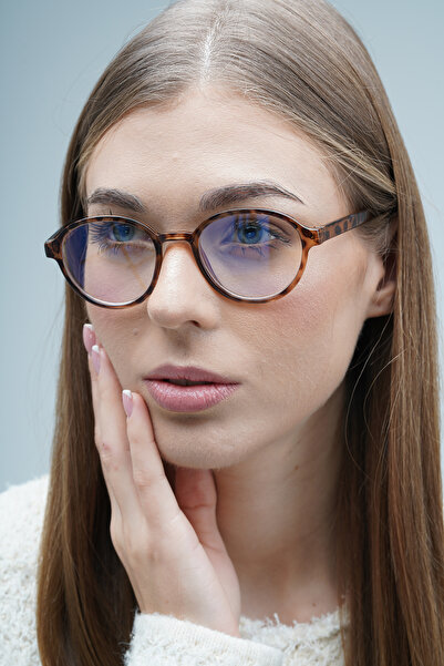 LOOKUP NEW James Leopard Oval Round Bone Clear Tr90 Women Men Unisex Blue Screen Goggle Eyewear