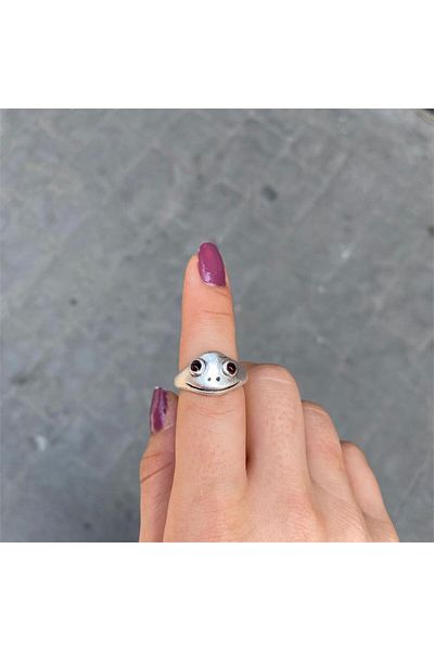 Köstebek Smiling Frog Ring