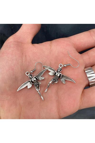 Köstebek Fairy Girl Dragonfly Wings Earrings