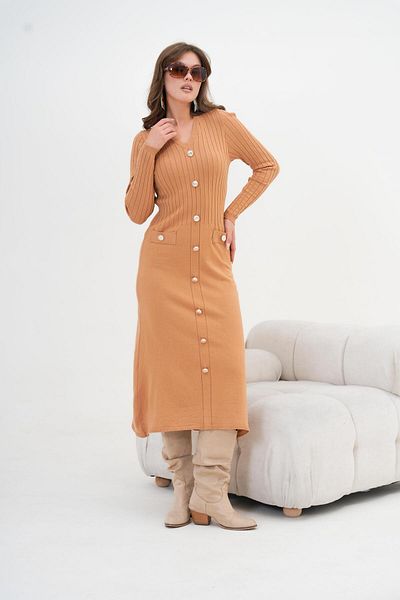 FTZ WOMEN Γυναικείο Κοτσιδάκι Φόρεμα Camel 20847