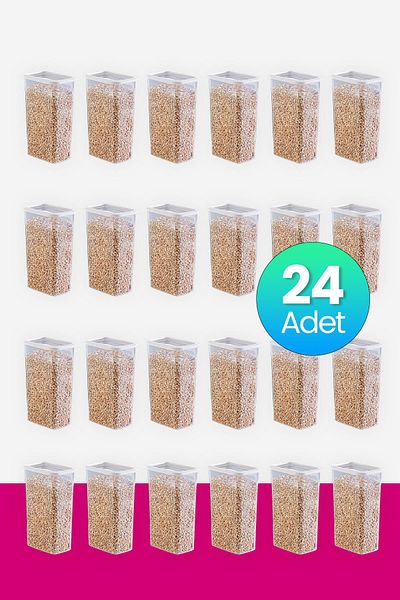 Smartware White Scale Rectangular Storage Container - Set of 24, 3500 ml