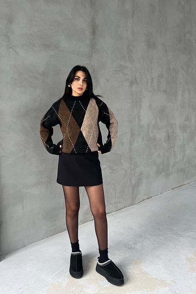 Seda Yalçın Atelier Classic Mini Skirt with Black Zipper