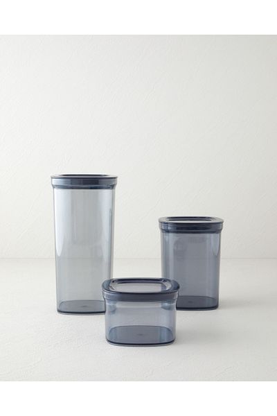 English Home Jade Plastic 3-Piece Jar 700 ml – 1.4 L – 2 L Smoked