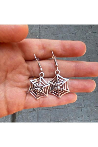 Köstebek Spider and Web Earrings