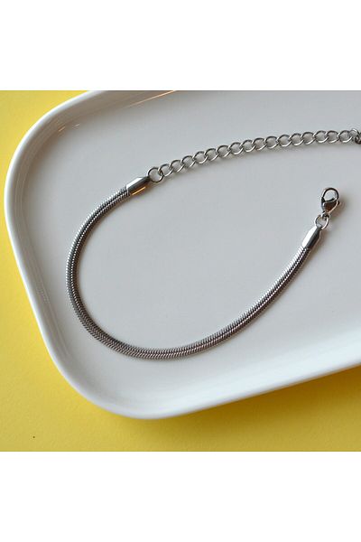 Heppii Italian Scrunch Steel Chain Bracelet Silver Color Steel Bracelet Unisex Product