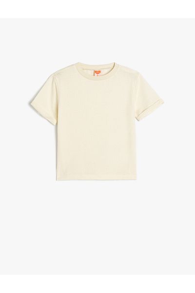 Koton Crew Neck Short Sleeve Cotton Blended Basic T-Shirt