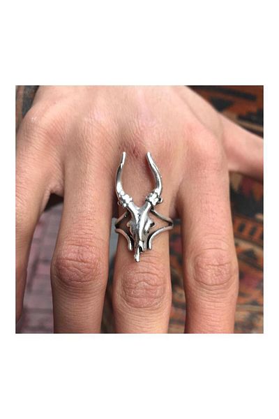 Köstebek Baphomet Adjustable Ring