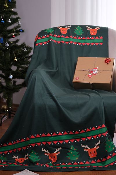 moris home CHRISTMAS PATTERNED TELEVISION BLANKET 130X170