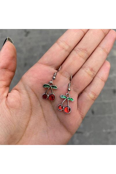 Köstebek Cherry Silver Earrings