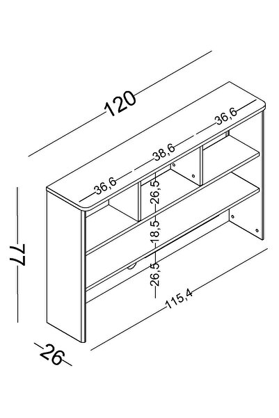 Lajivert Marin Çalışma Masası Üst Modül