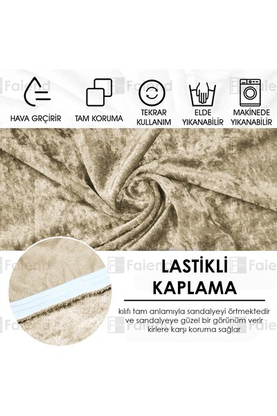 probak HOME Kadife Sandalye Örtüsü Sandalye Kılıfı Mutfak Sandalye Örtüsü