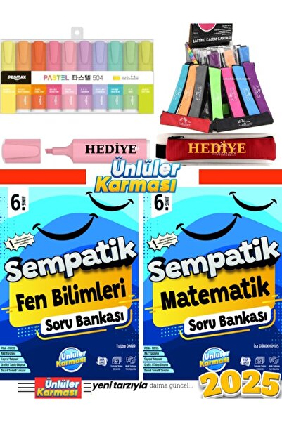 Ünlüler Karması 6. Sınıf Sempatik Matematik +Fen Bilimleri   Soru  +Fosforlu ...