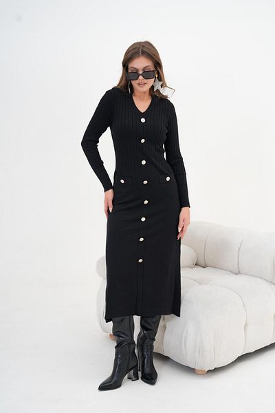 FTZ WOMEN Women's Ribbed Dress Black 20847