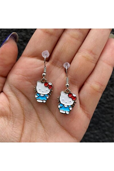 Köstebek Mavi Hello Kitty Küpe