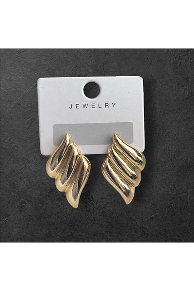 NAİFTAKIAKSESUAR Women's Gold Color Twist Vintage Earrings