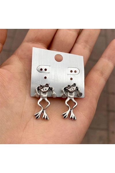 Köstebek Frog Motif Earrings