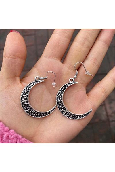 Köstebek Patterned Crescent Earrings